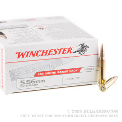 180 Rounds of 5.56x45 Ammo by Winchester - 62gr Open Tip