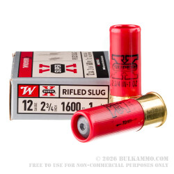 250 Rounds of 12ga Ammo by Winchester Super-X - 1 ounce HP rifled slug