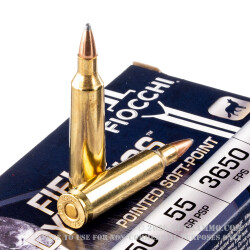 20 Rounds of .22-250 Rem Ammo by Fiocchi - 55gr PSP