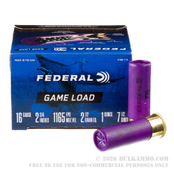 250 Rounds of 16ga Ammo by Federal - 1 ounce #7 1/2 shot