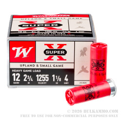 250 Rounds of 12ga Ammo by Winchester - 1 1/8 ounce #4 shot