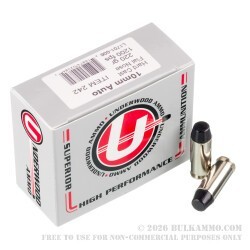 200 Rounds of 10mm Ammo by Underwood - 220gr Hard Cast