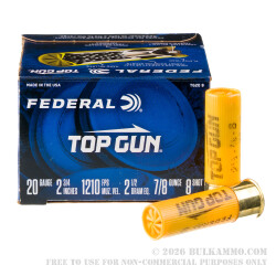 250 Rounds of 20ga Ammo by Federal - 7/8 ounce #8 shot