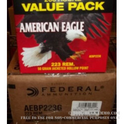 200 Rounds of .223 Ammo by Federal - 50gr JHP