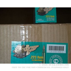 20 Rounds of .223 Ammo by Brown Bear - 55gr FMJ