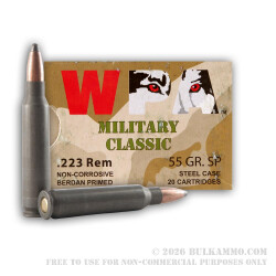 20 Rounds of .223 Ammo by Wolf WPA - 55gr SP 20 Rounds of .223 Ammo by Wolf WPA - 55gr SP