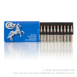 20 Rounds of .223 Ammo by Colt (Silver Bear) - 62gr FMJ