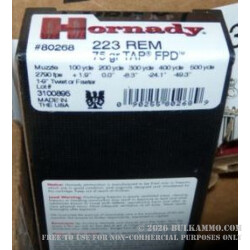 20 Rounds of .223 Ammo by Hornady - 75gr JHP