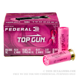250 Rounds of 12ga Pink Hull Ammo by Federal - 1 1/8 ounce #8 shot