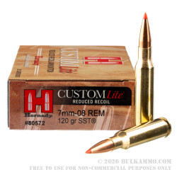 20 Rounds of 7mm-08 Ammo by Hornady - 120gr SST