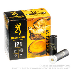 250 Rounds of 12ga Ammo by Browning - 1-1/8 Ounce #7.5 Shot 250 Rounds of 12ga Ammo by Browning - 1-1/8 Ounce #7.5 Shot