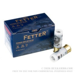 120 Rounds of 12ga Ammo by Fetter - 1 1/8 ounce rifled slug