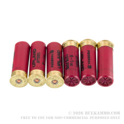 250 Rounds of 12ga Ammo by Federal Upland Steel - 1 ounce #6 steel shot