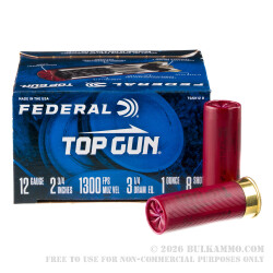 250 Rounds of 12ga Ammo by Federal Top Gun - 1 ounce #8 shot