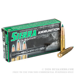 20 Rounds of .300 AAC Blackout Ammo by Sierra - 125gr GameChanger