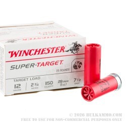 250 Rounds of 12ga Ammo by Winchester Super Target - 1 ounce #7-1/2 shot
