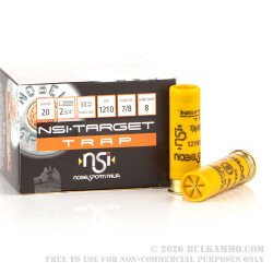25 Rounds of 20ga Ammo by NobelSport - 7/8 ounce #8 shot