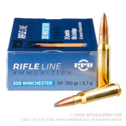 500  Rounds of .308 Win Ammo by Prvi Partizan - 150gr SP