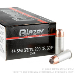 50 Rounds of .44 S&W Spl Ammo by Blazer - 200gr JHP 50 Rounds of .44 S&W Spl Ammo by Blazer - 200gr JHP