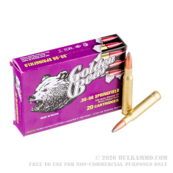 20 Rounds of 30-06 Springfield Ammo by Golden Bear - 168gr SP 20 Rounds of 30-06 Springfield Ammo by Golden Bear - 168gr SP