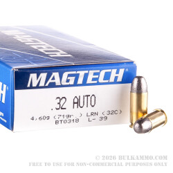 50 Rounds of .32 ACP Ammo by Magtech - 71gr LRN 50 Rounds of .32 ACP Ammo by Magtech - 71gr LRN