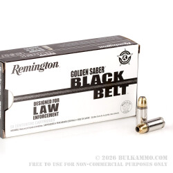 500 Rounds of 9mm +P Ammo by Remington Golden Saber Black Belt - 124gr JHP