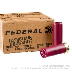 25 Rounds of 12ga Ammo by Federal - 00 Buck