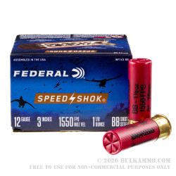 25 Rounds of 12ga Ammo by Federal Speed-Shok - 3" 1 1/8 ounce BB
