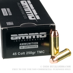 50 Rounds of .45 Long-Colt Ammo by Ammo Inc. - 250gr TMJ