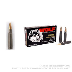 20 Rounds of .308 Win Ammo by Wolf - 150gr FMJ 20 Rounds of .308 Win Ammo by Wolf - 150gr FMJ
