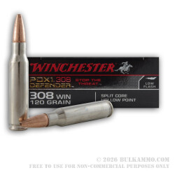 20 Rounds of .308 Win Ammo by Winchester Supreme PDX1 - 120gr JHP