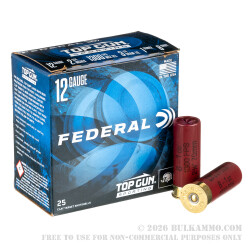 250 Rounds of 12ga Ammo by Federal Top Gun - 1 ounce #8 shot