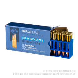 20 Rounds of .308 Win Ammo by Prvi Partizan - 180gr SP