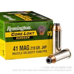 20 Rounds of .41 Mag Ammo by Remington HTP - 210gr JSP