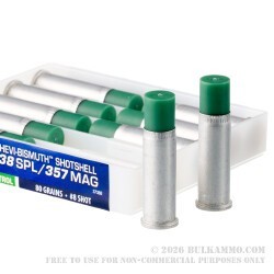 10 Rounds of .38 Spl Ammo by CCI Pest Control Shotshell - 80gr #8 Bismuth Shot