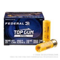 250 Rounds of 20ga Ammo by Federal - 7/8 ounce #7 Shot (Steel)