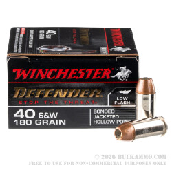 20 Rounds of .40 S&W Ammo by Winchester PDX1 - 180gr JHP