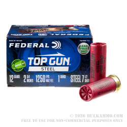 25 Rounds of 12ga Ammo by Federal Top Gun - 1 ounce #7 1/2 steel shot