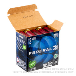 25 Rounds of 12ga Ammo by Federal Top Gun - 1 ounce #7 1/2 steel shot