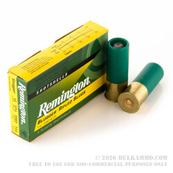 5 Rounds of 12ga Ammo by Remington Slugger - 1 ounce Rifled Slug 5 Rounds of 12ga Ammo by Remington Slugger - 1 ounce Rifled Slug
