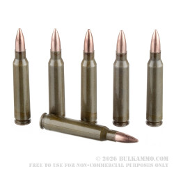500 Rounds of .223 Ammo by Brown Bear (STEEL CASE) - 55gr FMJ 500 Rounds of .223 Ammo by Brown Bear (STEEL CASE) - 55gr FMJ