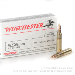 1000 Rounds of 5.56x45 Ammo by Winchester - 55gr FMJ