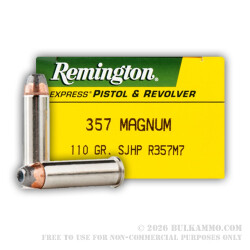 500 Rounds of .357 Mag Ammo by Remington - 110gr SJHP 500 Rounds of .357 Mag Ammo by Remington - 110gr SJHP