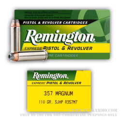 500 Rounds of .357 Mag Ammo by Remington - 110gr SJHP 500 Rounds of .357 Mag Ammo by Remington - 110gr SJHP