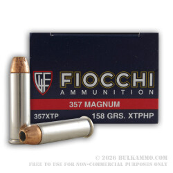 50 Rounds of .357 Mag Ammo by Fiocchi - 158gr JHP XTP