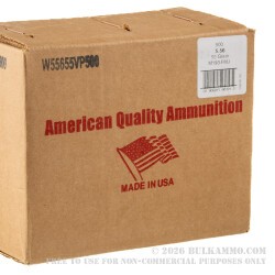 500 Rounds of 5.56x45 Ammo by American Quality Ammunition - 55gr FMJ