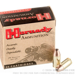 25 Rounds of .380 ACP Ammo by Hornady - 90gr JHP