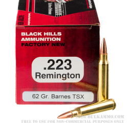 50 Rounds of .223 Ammo by Black Hills Ammunition - 62gr TSX