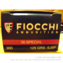 38 Special 125 gr SJSP Fiocchi Ammunition