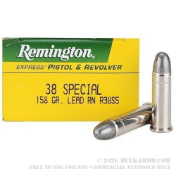 500 Rounds of .38 Spl Ammo by Remington Express - 158gr LRN 500 Rounds of .38 Spl Ammo by Remington Express - 158gr LRN
